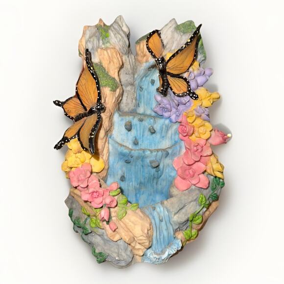 Table Top Water Fountain Cascading Office Home Decoration Ornament Butterflies - Picture 3 of 7